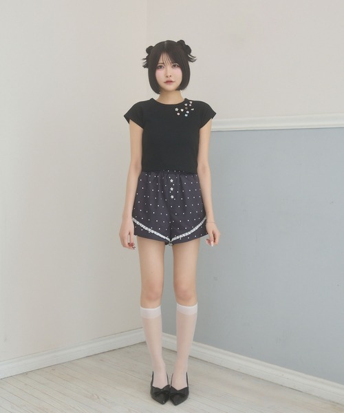 rumnel:(ルムネル)の「ランダムボタンワッフルTシャツ / Random Button Waffle T-Shirt(Tシャツ/カットソー・レディース・ホワイト/グレー系/ブラック・FREE)」の14枚目の写真