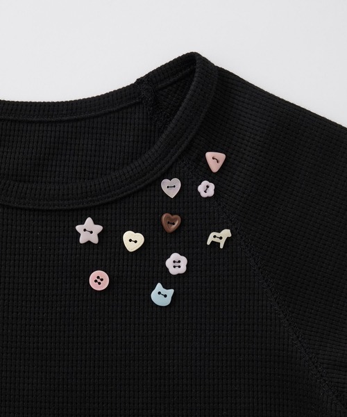 rumnel:(ルムネル)の「ランダムボタンワッフルTシャツ / Random Button Waffle T-Shirt(Tシャツ/カットソー・レディース・ホワイト/グレー系/ブラック・FREE)」の16枚目の写真