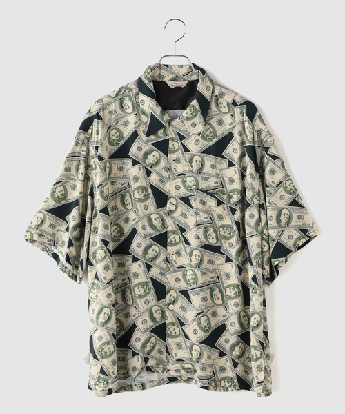 TOWNCRAFT(タウンクラフト)の「TOWNCRAFT / タウンクラフト Printed Loop Collar SS Shirt(シャツ/ブラウス・メンズ・ブラック/ホワイト・LARGE/MEDIUM)」の1枚目の写真