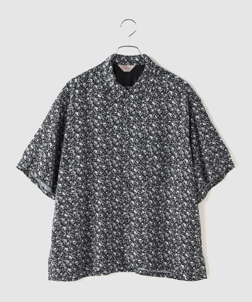 TOWNCRAFT(タウンクラフト)の「TOWNCRAFT / タウンクラフト Printed Loop Collar SS Shirt(シャツ/ブラウス・メンズ・ブラック/ホワイト・LARGE/MEDIUM)」の2枚目の写真