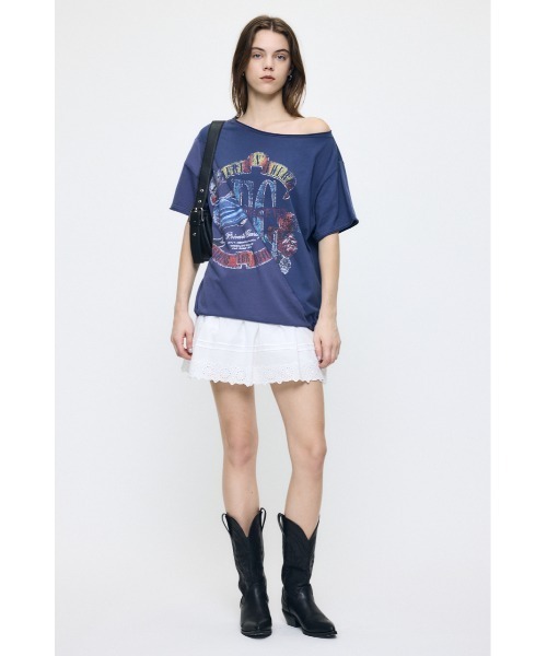 MOUSSY(マウジー)の「EYELET HEM FLARE ミニスカート(スカート・レディース・ブラック/ホワイト・2/1)」の15枚目の写真