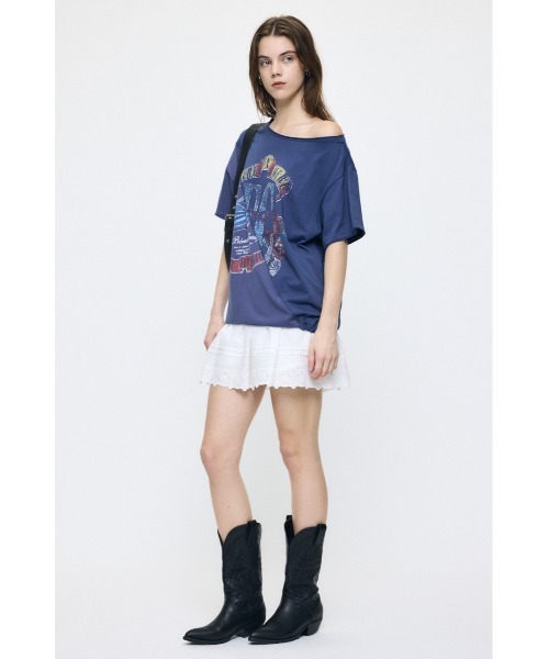 MOUSSY(マウジー)の「EYELET HEM FLARE ミニスカート(スカート・レディース・ブラック/ホワイト・2/1)」の14枚目の写真