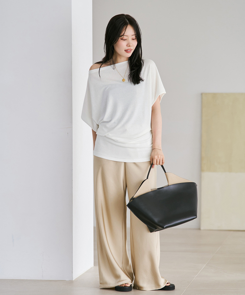 plage(プラージュ)の「Cutoff satin パンツ(その他パンツ・レディース・カーキ/ピンク/ベージュ・38/36/34)」の6枚目の写真