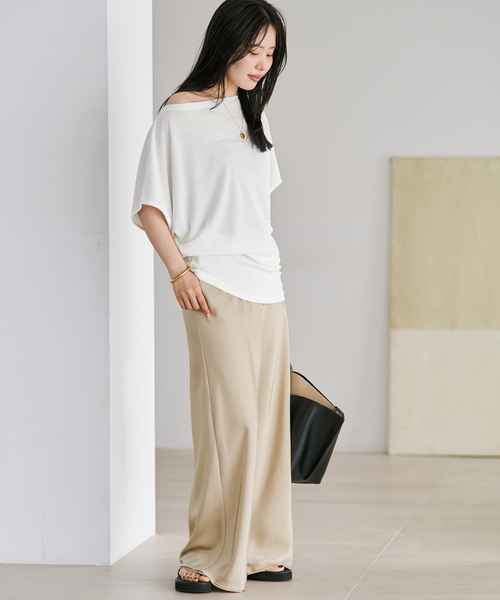 plage(プラージュ)の「Cutoff satin パンツ(その他パンツ・レディース・カーキ/ピンク/ベージュ・38/36/34)」の5枚目の写真