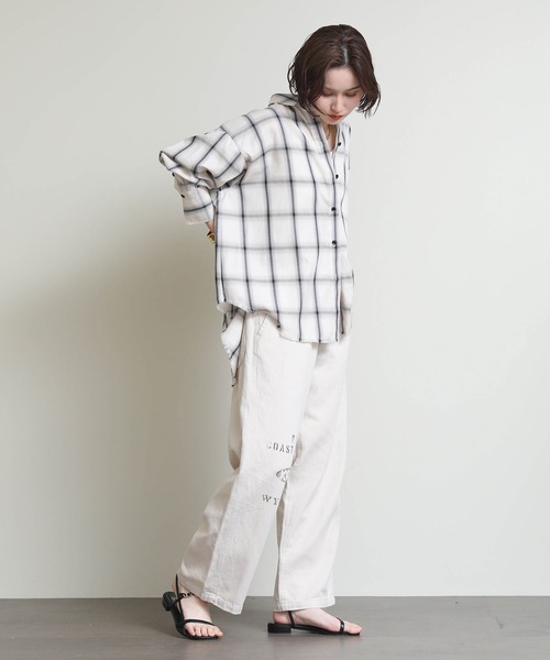 Gready Brilliant(グレディブリリアン)の「PAYDAY麻混パンツ(その他パンツ・レディース・オフホワイト/グレイッシュベージュ・38)」の14枚目の写真