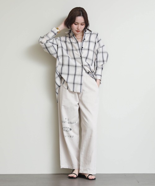 Gready Brilliant(グレディブリリアン)の「PAYDAY麻混パンツ(その他パンツ・レディース・オフホワイト/グレイッシュベージュ・38)」の13枚目の写真