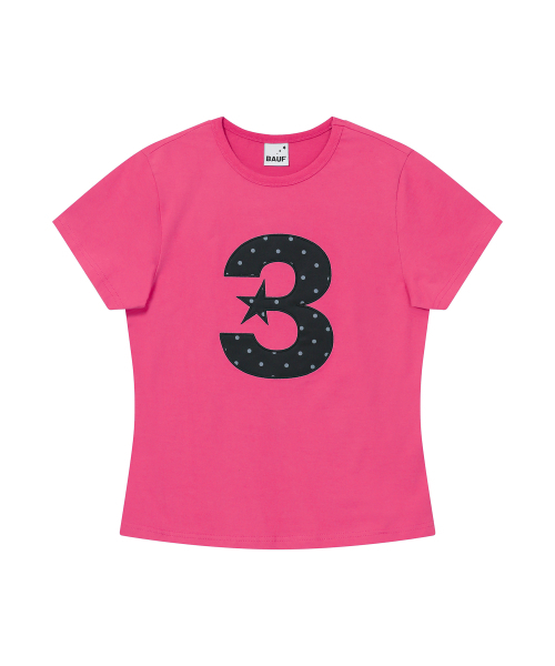 BAUF（バウフ）の「3ロゴドットスリムフィットTシャツ[ピンク]（Tシャツ/カットソー・レディース・その他・FREE）」の7枚目の写真