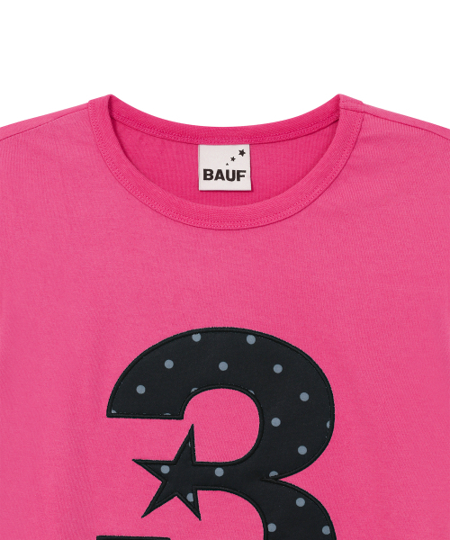 BAUF（バウフ）の「3ロゴドットスリムフィットTシャツ[ピンク]（Tシャツ/カットソー・レディース・その他・FREE）」の5枚目の写真