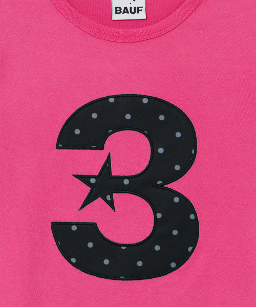 BAUF（バウフ）の「3ロゴドットスリムフィットTシャツ[ピンク]（Tシャツ/カットソー・レディース・その他・FREE）」の3枚目の写真