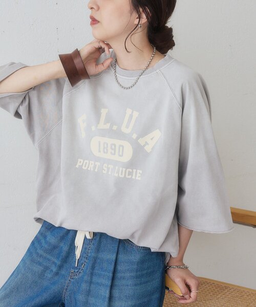 DISCOAT(ディスコート)の「【Enlude】ラグランフロッキーロゴプリントTシャツ《ユニセックス》(Tシャツ/カットソー・メンズ・グレイッシュベージュ/チャコールグレー/グリーン・FREE)」の13枚目の写真