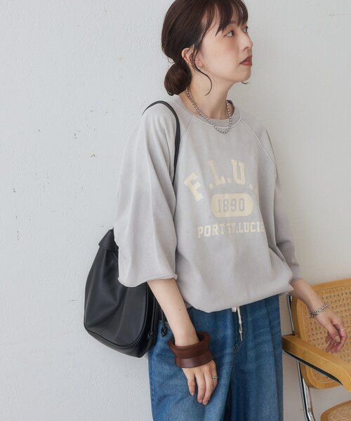 DISCOAT(ディスコート)の「【Enlude】ラグランフロッキーロゴプリントTシャツ《ユニセックス》(Tシャツ/カットソー・メンズ・グレイッシュベージュ/チャコールグレー/グリーン・FREE)」の15枚目の写真
