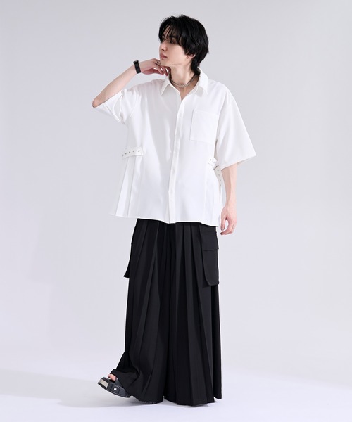Ellno Loset（エルノロゼット）の「フラシポケットプリーツハカマパンツ（スラックス・メンズ・ブラック・X-SMALL/SMALL/MEDIUM/LARGE）」の21枚目の写真