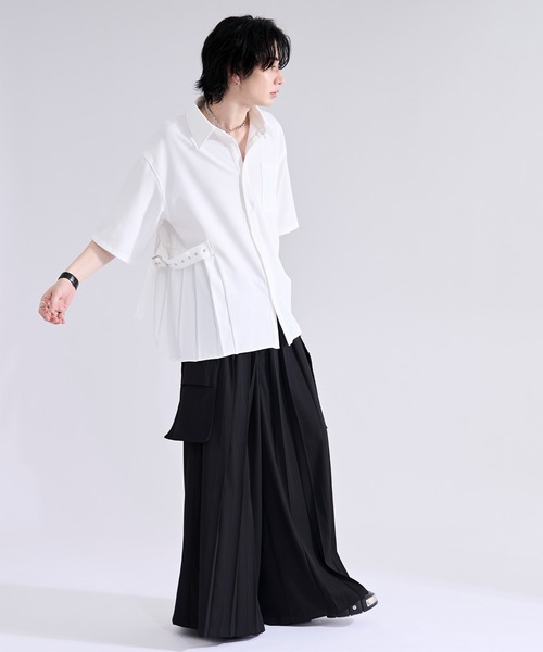 Ellno Loset（エルノロゼット）の「フラシポケットプリーツハカマパンツ（スラックス・メンズ・ブラック・X-SMALL/SMALL/MEDIUM/LARGE）」の22枚目の写真