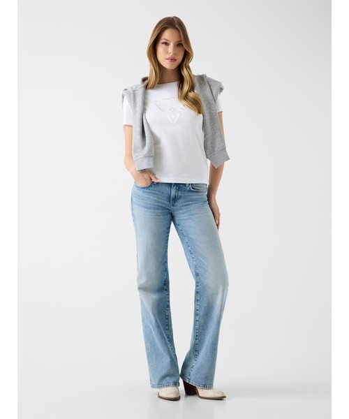 Guess(ゲス)の「BASIC Triangle Tee Tシャツ 半袖 ロゴTシャツ(Tシャツ/カットソー・レディース・ホワイト/ブラック・SMALL/LARGE/X-SMALL/MEDIUM)」の5枚目の写真