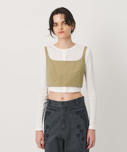 H BEAUTY&YOUTH UNITED ARROWS(エイチビューティーアンドユースユナイテッドアローズ)の「<H>ツイル ビスチェ(その他トップス・レディース・ブラック/ベージュ・M/S)」の11枚目の写真