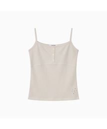 STITCH BUTTON SLEEVELESS, CREAM
