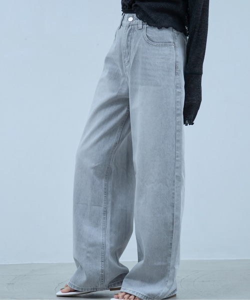OFROOM(オフルーム)の「Lame Wide Denim|ラメワイドデニム(デニムパンツ・レディース・グレー/ブルー・SMALL/MEDIUM)」の2枚目の写真