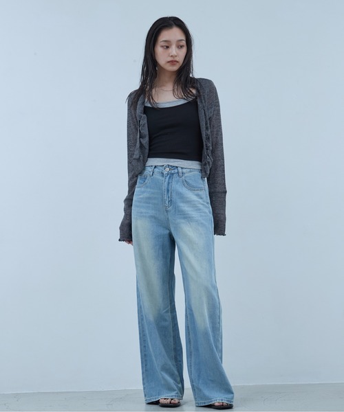 OFROOM(オフルーム)の「Lame Wide Denim|ラメワイドデニム(デニムパンツ・レディース・グレー/ブルー・SMALL/MEDIUM)」の22枚目の写真