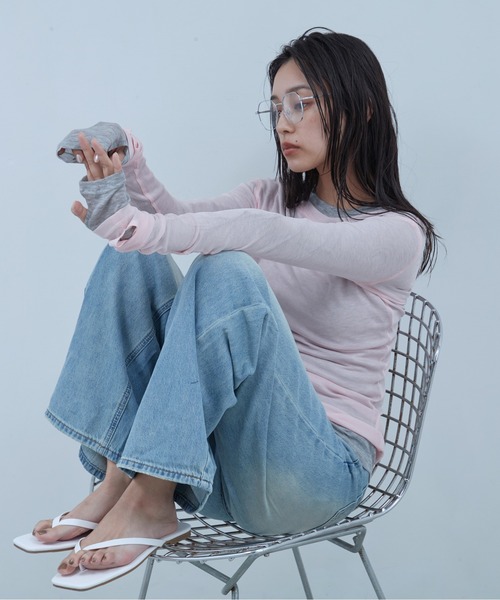 OFROOM(オフルーム)の「Lame Wide Denim|ラメワイドデニム(デニムパンツ・レディース・グレー/ブルー・SMALL/MEDIUM)」の9枚目の写真