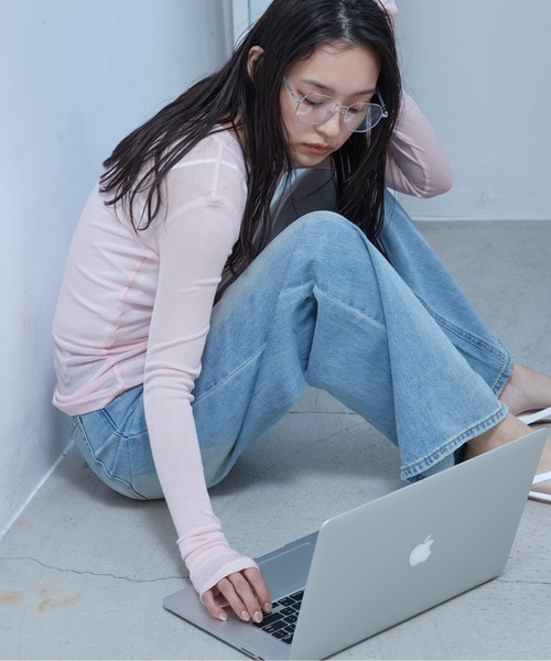 OFROOM(オフルーム)の「Lame Wide Denim|ラメワイドデニム(デニムパンツ・レディース・グレー/ブルー・SMALL/MEDIUM)」の11枚目の写真