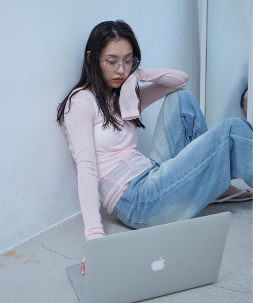 OFROOM(オフルーム)の「Lame Wide Denim|ラメワイドデニム(デニムパンツ・レディース・グレー/ブルー・SMALL/MEDIUM)」の10枚目の写真