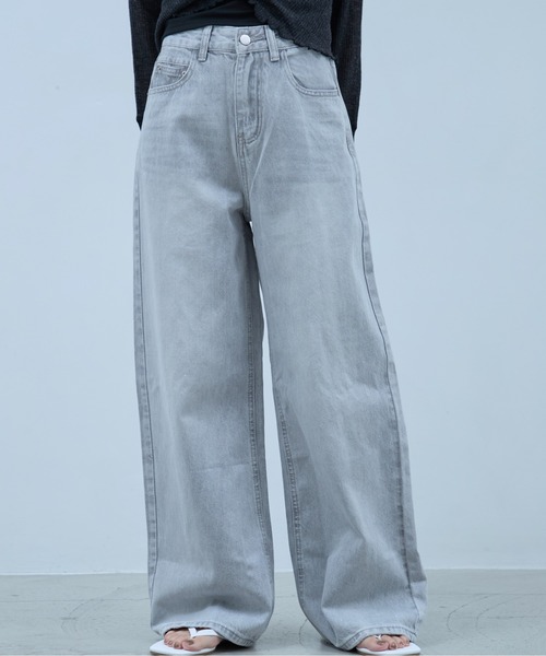 OFROOM(オフルーム)の「Lame Wide Denim|ラメワイドデニム(デニムパンツ・レディース・グレー/ブルー・SMALL/MEDIUM)」の5枚目の写真