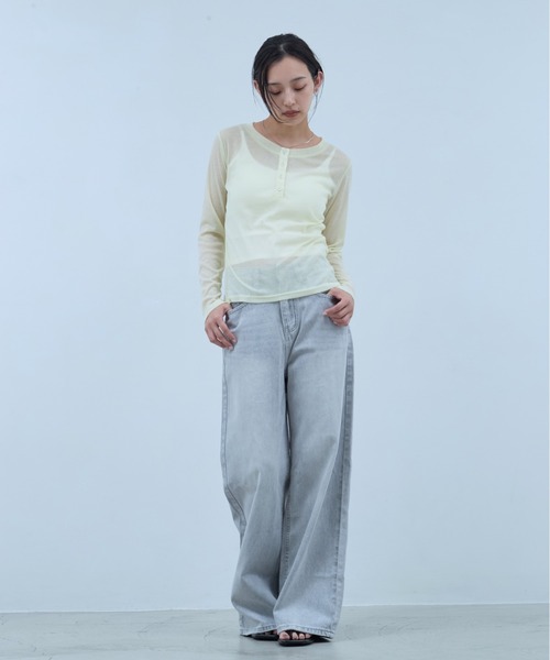 OFROOM(オフルーム)の「Lame Wide Denim|ラメワイドデニム(デニムパンツ・レディース・グレー/ブルー・SMALL/MEDIUM)」の13枚目の写真