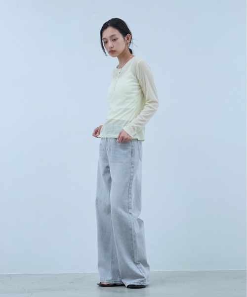 OFROOM(オフルーム)の「Lame Wide Denim|ラメワイドデニム(デニムパンツ・レディース・グレー/ブルー・SMALL/MEDIUM)」の3枚目の写真
