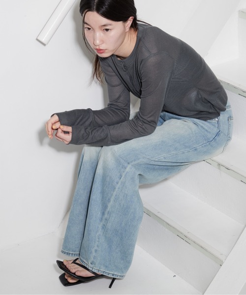 OFROOM(オフルーム)の「Lame Wide Denim|ラメワイドデニム(デニムパンツ・レディース・グレー/ブルー・SMALL/MEDIUM)」の18枚目の写真
