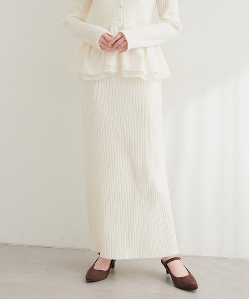natural couture(ナチュラルクチュール)の「【6/12~6/14限定受注販売】ラメリブニットスカート(スカート・レディース・ミント/ブラック/ブラウン/チャコールグレー/アイボリー・LARGE/MEDIUM)」の6枚目の写真