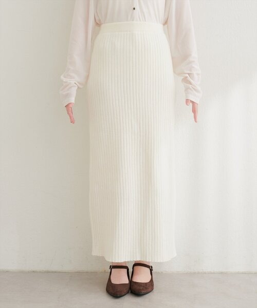 natural couture(ナチュラルクチュール)の「【6/12~6/14限定受注販売】ラメリブニットスカート(スカート・レディース・ミント/ブラック/ブラウン/チャコールグレー/アイボリー・LARGE/MEDIUM)」の10枚目の写真