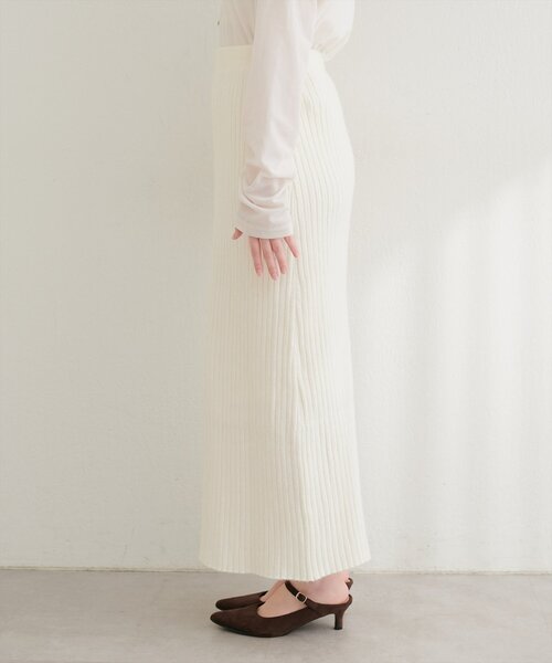 natural couture(ナチュラルクチュール)の「【6/12~6/14限定受注販売】ラメリブニットスカート(スカート・レディース・ミント/ブラック/ブラウン/チャコールグレー/アイボリー・LARGE/MEDIUM)」の11枚目の写真