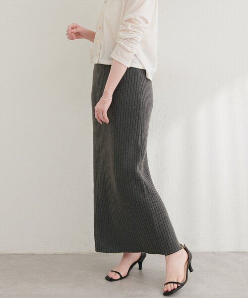 natural couture(ナチュラルクチュール)の「【6/12~6/14限定受注販売】ラメリブニットスカート(スカート・レディース・ミント/ブラック/ブラウン/チャコールグレー/アイボリー・LARGE/MEDIUM)」の19枚目の写真