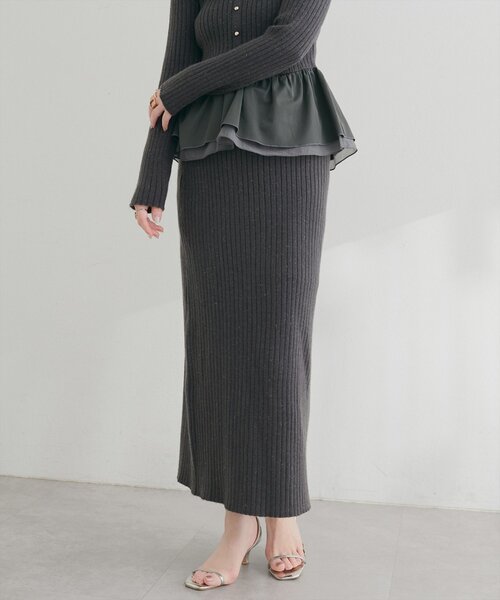 natural couture(ナチュラルクチュール)の「【6/12~6/14限定受注販売】ラメリブニットスカート(スカート・レディース・ミント/ブラック/ブラウン/チャコールグレー/アイボリー・LARGE/MEDIUM)」の21枚目の写真