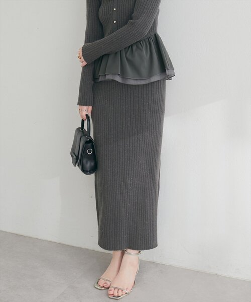 natural couture(ナチュラルクチュール)の「【6/12~6/14限定受注販売】ラメリブニットスカート(スカート・レディース・ミント/ブラック/ブラウン/チャコールグレー/アイボリー・LARGE/MEDIUM)」の22枚目の写真