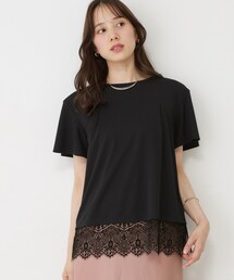 COUP DE CHANCE | 【手洗い可/日本製/接触冷感】裾レースカットソー(Tシャツ/カットソー)