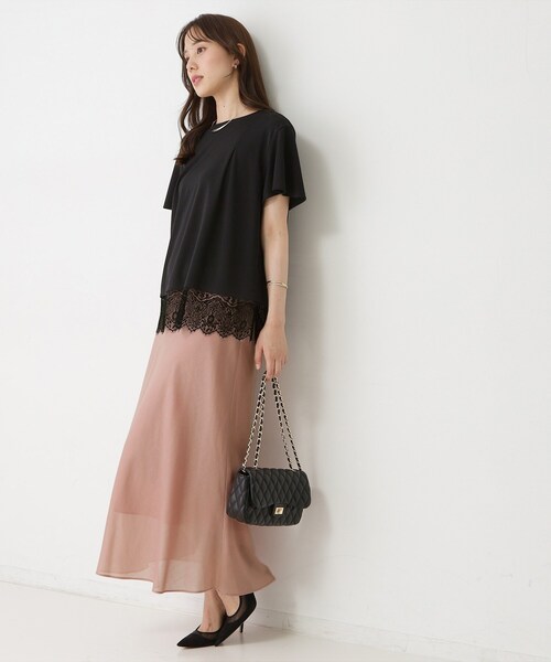 COUP DE CHANCE(クードシャンス)の「【手洗い可/日本製/接触冷感】裾レースカットソー(Tシャツ/カットソー・レディース・ブラック/ホワイト/ライトブルー/ホワイト系1・38/34)」の15枚目の写真