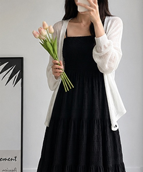 Miniministore(ミニミニストア)の「ティアードキャミワンピース シャーリング(ワンピース・レディース・ブラック/ライトブルー/ミント・FREE)」の12枚目の写真