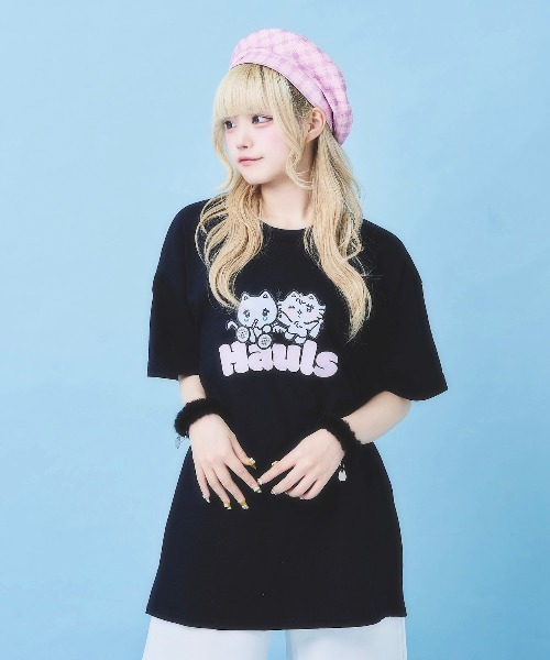 Hauls(ハウルズ)の「ふたごちゃんBIGTEE(Tシャツ/カットソー・レディース・ブラック/ホワイト・FREE)」の2枚目の写真