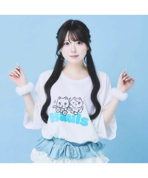 Hauls(ハウルズ)の「ふたごちゃんBIGTEE(Tシャツ/カットソー・レディース・ブラック/ホワイト・FREE)」の3枚目の写真