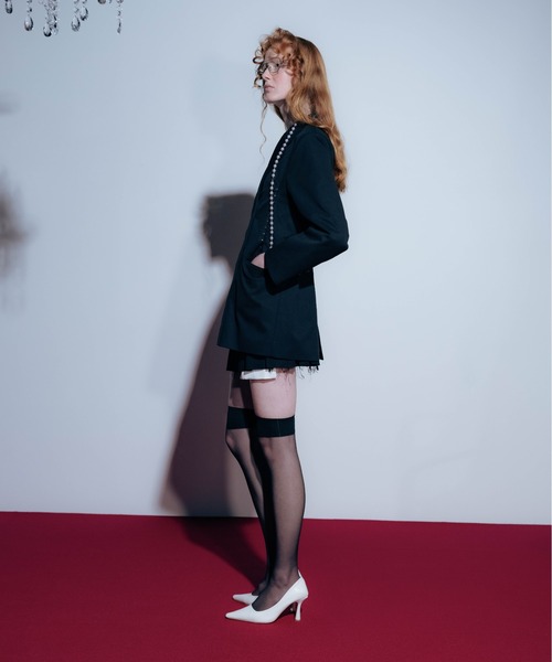Carmelo(カーメロ)の「2way Damaged Pleat Mini Skirt / マイクロミニレイヤードプリーツスカート(スカート・レディース・ブラック/チャコールグレー・FREE)」の15枚目の写真