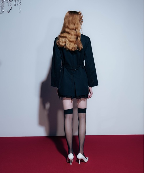Carmelo(カーメロ)の「2way Damaged Pleat Mini Skirt / マイクロミニレイヤードプリーツスカート(スカート・レディース・ブラック/チャコールグレー・FREE)」の18枚目の写真