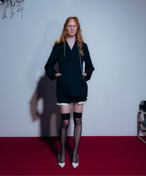 Carmelo(カーメロ)の「2way Damaged Pleat Mini Skirt / マイクロミニレイヤードプリーツスカート(スカート・レディース・ブラック/チャコールグレー・FREE)」の13枚目の写真