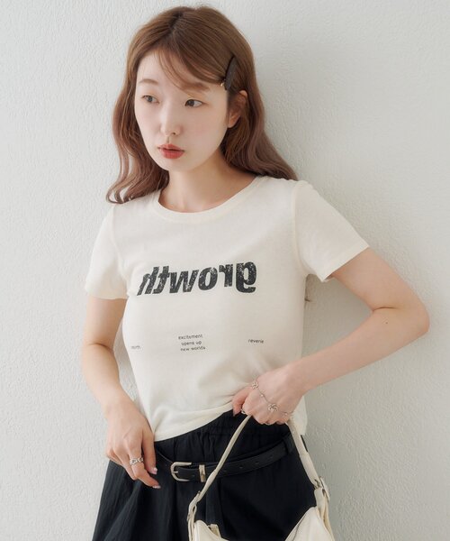 Kastane(カスタネ)の「【S.Mサイズ展開】Newヴィンテージ加工ロゴTEE(Tシャツ/カットソー・レディース・ブルー系その他/ブラウン/アイボリー・SMALL/MEDIUM)」の5枚目の写真