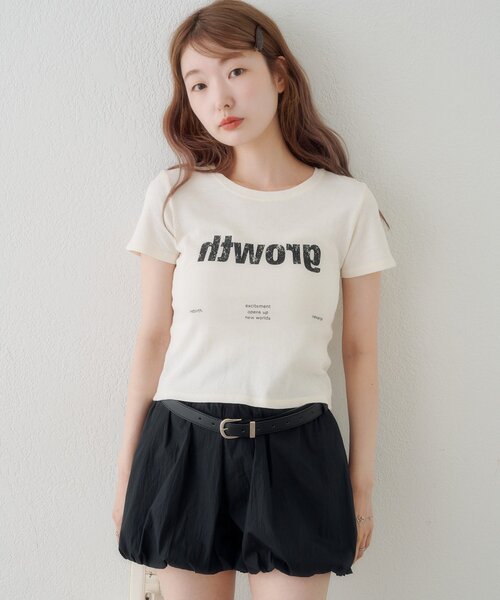 Kastane(カスタネ)の「【S.Mサイズ展開】Newヴィンテージ加工ロゴTEE(Tシャツ/カットソー・レディース・ブルー系その他/ブラウン/アイボリー・SMALL/MEDIUM)」の6枚目の写真