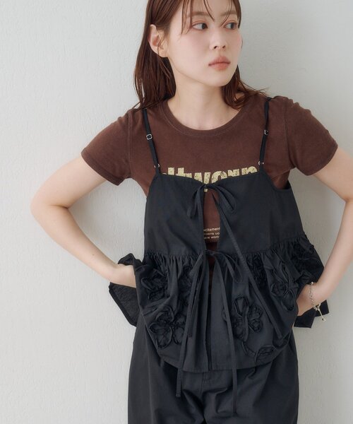 Kastane(カスタネ)の「【S.Mサイズ展開】Newヴィンテージ加工ロゴTEE(Tシャツ/カットソー・レディース・ブルー系その他/ブラウン/アイボリー・SMALL/MEDIUM)」の9枚目の写真