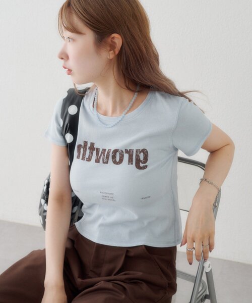 Kastane(カスタネ)の「【S.Mサイズ展開】Newヴィンテージ加工ロゴTEE(Tシャツ/カットソー・レディース・ブルー系その他/ブラウン/アイボリー・SMALL/MEDIUM)」の14枚目の写真