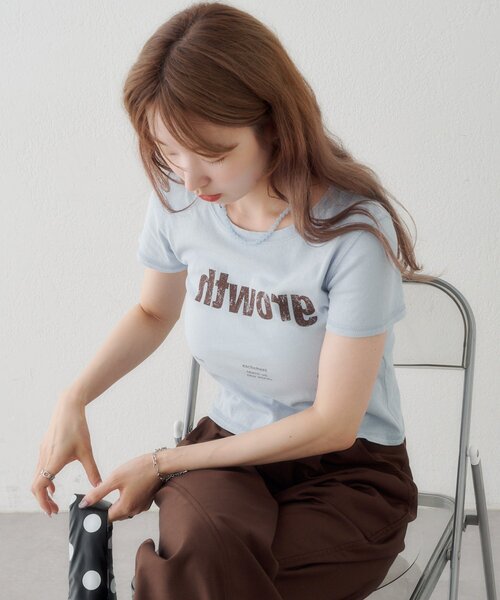 Kastane(カスタネ)の「【S.Mサイズ展開】Newヴィンテージ加工ロゴTEE(Tシャツ/カットソー・レディース・ブルー系その他/ブラウン/アイボリー・SMALL/MEDIUM)」の15枚目の写真