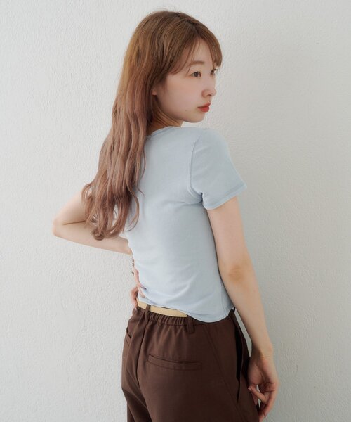 Kastane(カスタネ)の「【S.Mサイズ展開】Newヴィンテージ加工ロゴTEE(Tシャツ/カットソー・レディース・ブルー系その他/ブラウン/アイボリー・SMALL/MEDIUM)」の18枚目の写真