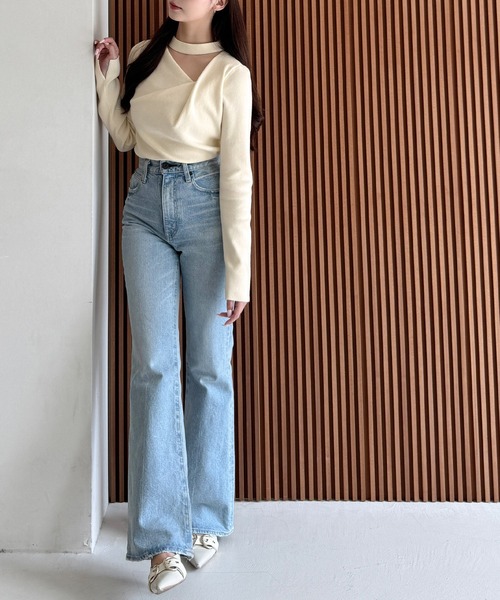 Louere(ルエレ)の「チョーカードレープニットトップス(ニット/セーター・レディース・チャコール/ブラック/アイボリー・LARGE/MEDIUM/SMALL)」の7枚目の写真